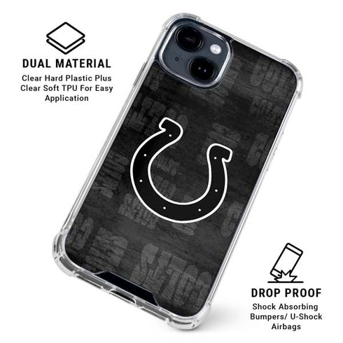 NFL Indianapolis Colts Black & White iPhone 15 Clear Case